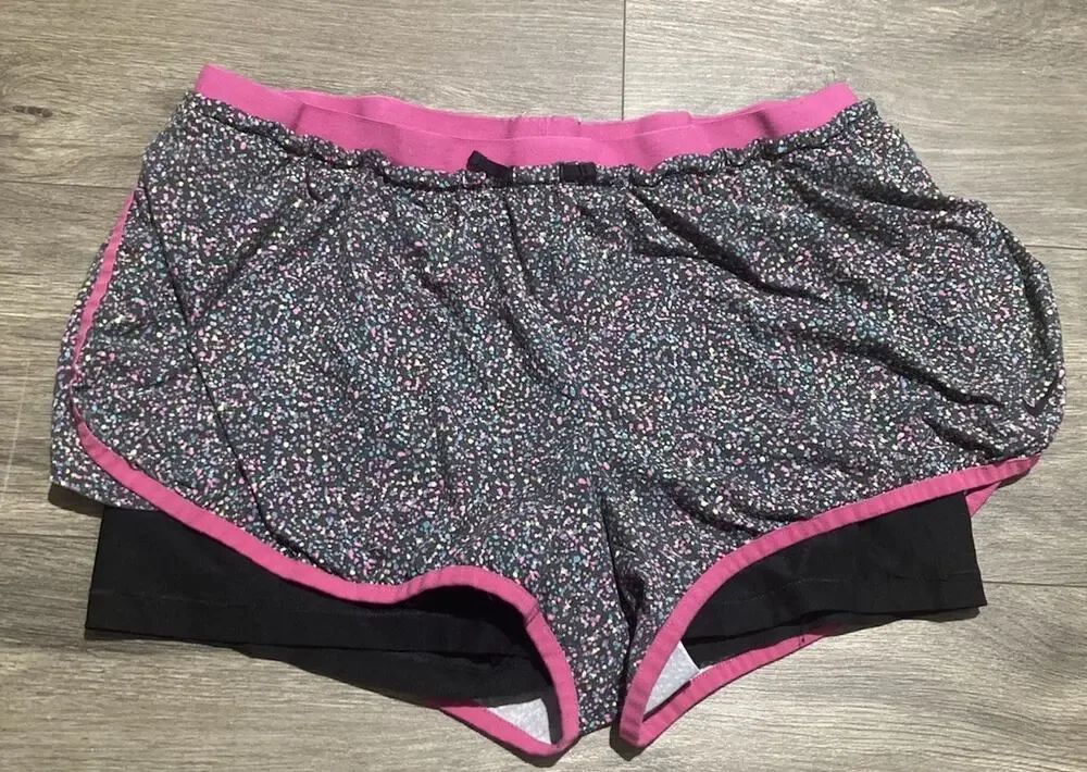 Nike Dri-FIT Women’s XL 2-in-1 Splatter Spot Training Shorts Athletic Pockets